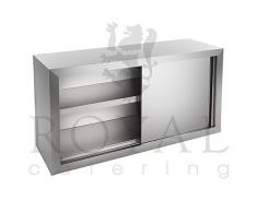 Royal Catering - Armario de pared profesional - 120 x 40 cm (LxA) - fabricado en acero inoxidable - dispone de 2 puertas correderas - material de montaje incluido