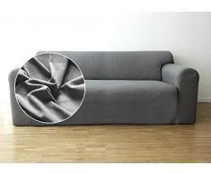 Funda de sofá Bellboni, forro de sofá, funda ajustable bielástica, apta para muchos sofás normales de 2 plazas, gris