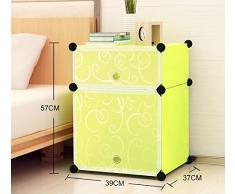Global-DIY Gabinete de cabecera simple Simple y moderno Mini armario de resina creativa Armarios de almacenamiento ensamblado con puertas, mesita de noche para niños ( Tamaño : 39*37*57cm )