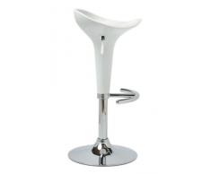 CLP Taburete-cocina Sadlé, Altura del asiento 60 - 81 cm, taburete giratorio, hasta 12 colores para elegir blanco