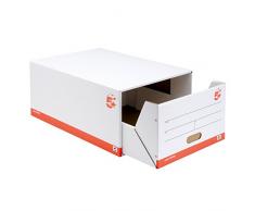 5 Star - Cajonera de archivo (439 x 634 x 285 mm, 5 unidades), color blanco y negro