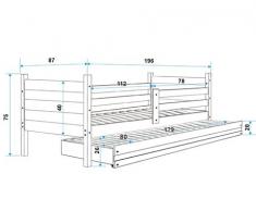 Cama nido Clir 190 x 80 con los somieres y colchones