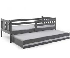 CAMA INFANTIL NIDO 190X80 "CARINO" , 2 colchónes incluidos! (gris)