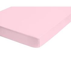 Biberna 77155/111/041 - Sábana bajera ajustable elástica, para una cama de 140 x 200 cm hasta 160 x 200 cm, color rosa claro