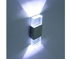 Lightess Apliques de Pared Lámpara en Moda de Aluminio LED y Agradable Luz de Ambiente La Iluminación de Dormitorio, Studio, Hogar Decoración, Porche, Blanco Frío, 6w