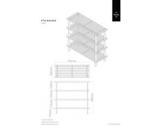 Premier Housewares - Zapatero de tablones de madera (4 repisas, 68 x 74 x 26 cm)