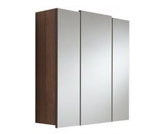 Posseik 5484-78 - Armario con 3 puertas y espejo para baño (68 x 71 x 20 cm), acabado nogal