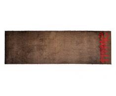 Alfombrilla LifeStyle 101045 Home Corazón formato alargado, alfombra antideslizante y lavable, ideal para el armario, la cocina o el dormitorio, 50 x 150 cm, marrón / rojo