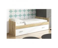 Cama nido 198,4 x 98 cm acabada en cambria combinado con blanco