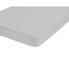 Biberna 77155/017/087 - Sábana bajera ajustable elástica, para una cama de 180 x 200 cm hasta 200 x 200 cm, color gris claro