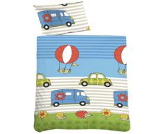 Biberna 27211/221/014 - Juego de sábanas para cama infantil, 100 cm x 135 cm, color azul