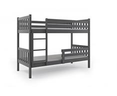 LITERA CAMA INFANTIL 200X90 ''CARINO" sin cajón, (gris)