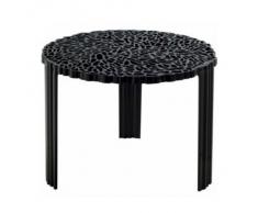 Kartell 8502NE T-Table - Mesa auxiliar redonda (tres patas), color negro