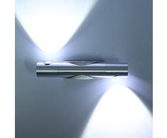 Lightess Apliques de Pared Bañadores de Pared Lámpara de Pared Lámpara en Moda de Aluminio 6W 2 Granos LED, 360 Grados Angulo Ajustable Granos para Iluminación de Dormitorio, Studio, Hogar Decoración, Porche, Blanco Frío