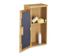 Relaxdays - Armario de pared con 1 estante flexible hecho de bambú para el cuarto de Baño Salón o Pasillo con medidas 66 x 35 x 20 cm, color natural