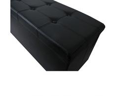Asiento cubo taburete caja de almacenamiento plegable baúl - plástico, negro, 76x38x38