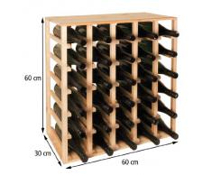 Sistema botellero QUADRI, madera maciza de pino natural, apilable / ampliable - alt. 60 x anch. 60 x pr. 30 cm