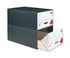 5 Star - Cajonera de archivo (439 x 634 x 285 mm, 5 unidades), color blanco y negro