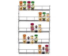 Estante de hierro para cocinas, estilo especiero, metal, 5-Etagen