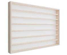 Pihami – Vitrina de coleccionista (7 estantes, madera de abedul, 150 cm) Natural