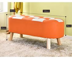 LI JING SHOP - Cambie el taburete del sofá del taburete del zapato del cuero sólido, banco de la tienda de ropa dedicado, taburete del resto del vestidor, color: verde / anaranjado / negro Tamaño: los 100 * 40 * 40CM ( Color : Negro )