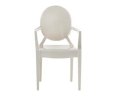 Kartell 2852E5 Lou Lou Ghost - Silla infantil con reposabrazos de policarbonato, color blanco