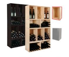 Botellero / Caja de Madera VENETO, pino natural, máx. 18 botellas, apilable / ampliable - alt. 30 x anch. 45 x pr. 30 cm