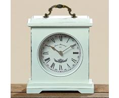 Boltze Reloj de mesa vintage Betty Reloj de pie en estilo rústico color blanco 24 x 21 cm
