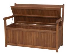 Siena Garden 800520 Melton - Banco (madera de acacia y acero galvanizado, 2 plazas, con cajón de almacenaje)