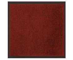 Déco Tapis - 1740297, Tapete Atrapapolvo Rectangul , 60 X 80 Cm , Uni , Alfombra De Entrada , Rojo