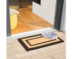 Relaxdays – Felpudo extra grande para la entrada del hogar, 1.5 x 75 x 45 cm, Fibra de coco y PVC, antideslizante, Color natural