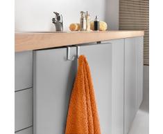 Metaltex Oasis - Gancho doble para armario de baño (revestimiento de polytherm), color plateado