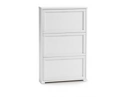 880/3 GIOIA blanco Zapatero 3 Puertas De Aglomerado De Melamina Y Madera Maciza