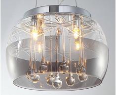 FARON de l Ø 30 cm, Araña de cristal - Candelabro Lámpara De Araña con pantalla de cristal