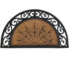 ID mate 4575 Coral media luna 85031 Natural alfombra Felpudo fibra coco/caucho Beige 75 x 45 x 1,8 cm)