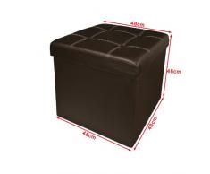 XL SoBuy 48x48x48cm, caja taburete, banco, puff arcón, puff caja, cesto para ropa, marrón, FSS27-KA