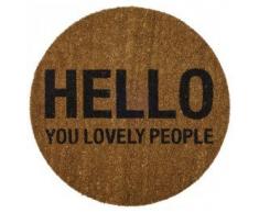Redondo Hello usted Lovely Personas 70 cm felpudo de fibra de coco