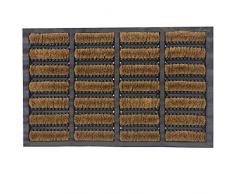 JVL 02-476 Tuffscrape - Felpudo rectangular de goma y fibra de coco (45 x 75 cm, para interiores y exteriores)