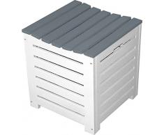 Burano CGBUR51 - Taburete de almacenaje (madera de acacia, 38 x 38 x 43 cm), gris