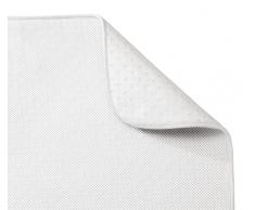 mDesign Alfombra de baño de microfibra - Alfombra de bañera suave y de fácil limpieza - Alfombra para ducha antideslizante - Tapete de baño color blanco