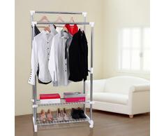Songmics Perchero Barra para colgar ropa (con ruedas, altura ajustable entre 95 y 172cm) LLR03W