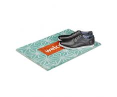 Relaxdays – Felpudo coco Mensaje Welcome Flores 40 x 60 Coco Felpudo con base antideslizante de PVC – Felpudo de fibra de coco como Felpudo y puerta Alfombrilla, turquesa de color rojo