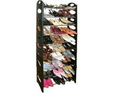 Great Ideas / Eshopdeals4U - Grandes ideas zapato perchero de pie / soporte / organizador / soporte negro - tiene hasta 30 pares de zapatos, zapatillas, tacones, botas - carril ajustable posiciones