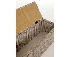 'Vivanno Asiento banco Ropa Caja "Combo y cojín ratán, 105 cm, White Wash