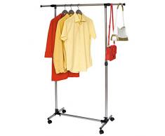 Tatkraft Pegasus Perchero Burro Barras Telescópicas Colgar Ropa con Ruedas Acero 84-136X45X90-158cm