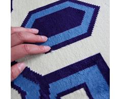 Refuerzo de las alfombras de interior Sencilla mesa de centro moderna sala de estar alfombra en casa habitación de la máquina manta borde de la cama llena de vacío tapetes lavables Tapetes, alfombras de piso ( Color : Azul )