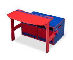 Delta Children 3 en 1 Banco de almacenamiento y escritorio (Azul/Rojo)