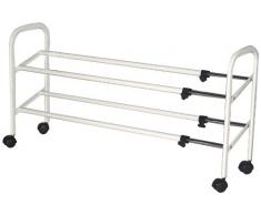 H & L Russel - Zapatero de metal extensible con ruedas (2 estantes, hasta 135 cm)