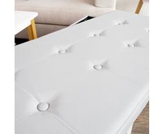 SoBuy® 110x48x48cm, caja taburete, banco, puff arcón, puff caja, cesto para ropa, blanco, FSS27-EL-W