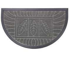 Deco Tapis - 1740158, Tapete Entrada Media Luna , 45 X 75 Cm , Demi,Lune Feuilles , Alfombra De Entrada , Gris